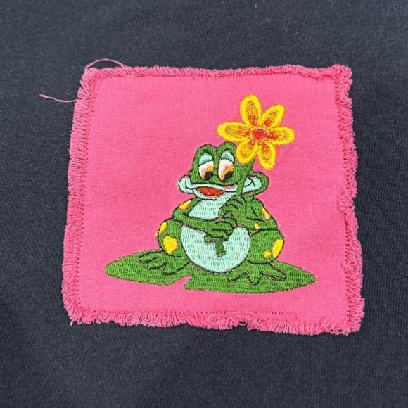 Vintage Lee Navy Frog Crewneck Sweatshirt 90’s Women’s Medium - Picture 2 of 6